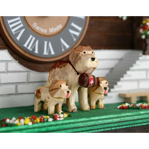 Loetscher - Barry & the Puppies Swiss Cuckoo Clock - Made in Switzerland - Time for a Clock