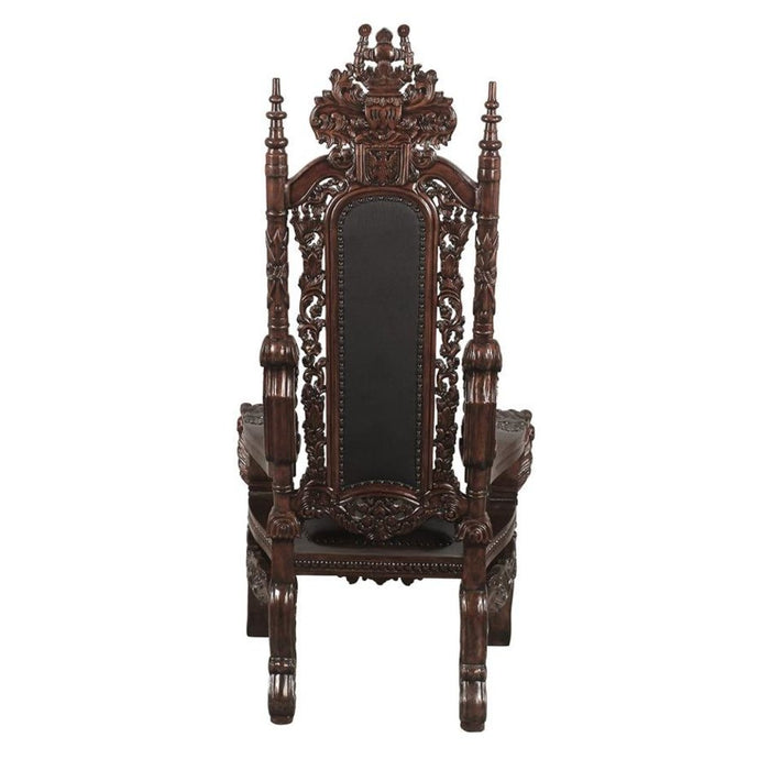 Design Toscano The Lord Raffles Leather Lion Throne Chair