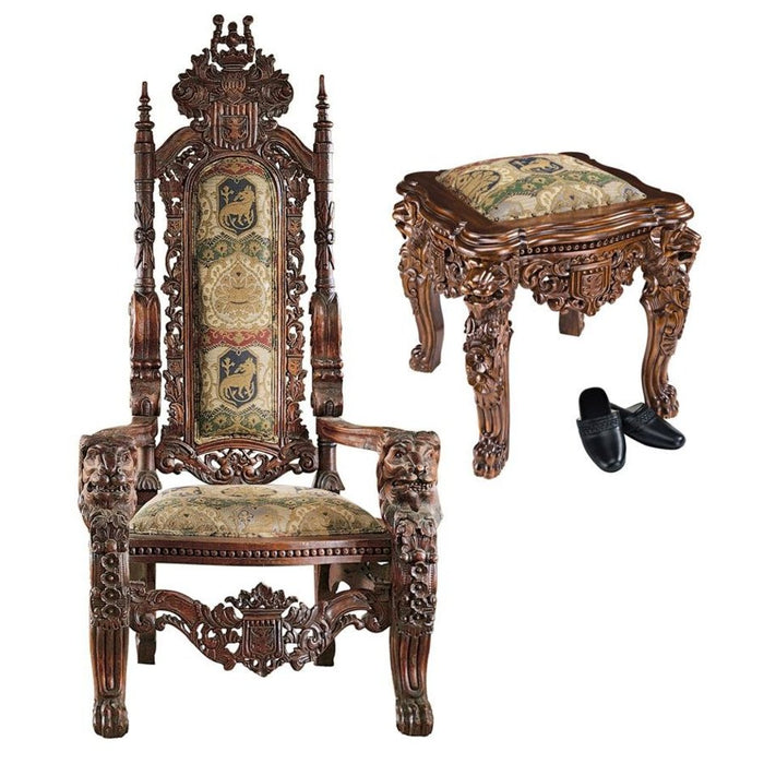 Design Toscano The Lord Raffles Throne and Ottoman Set