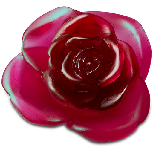 Daum - Crystal Rose Passion Decorative Flower in Red - Time for a Clock