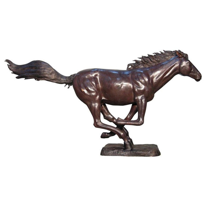 Design Toscano Racing the Wind, Running Horse Cast Bronze Garden Statue