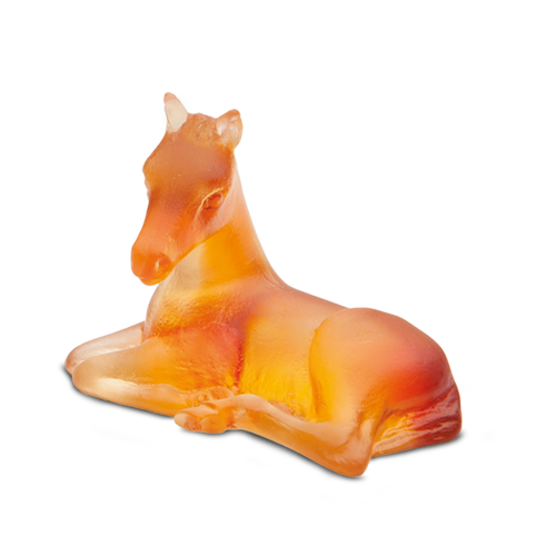 Daum - Crystal Mini Foal Horse in Amber & Grey - Time for a Clock