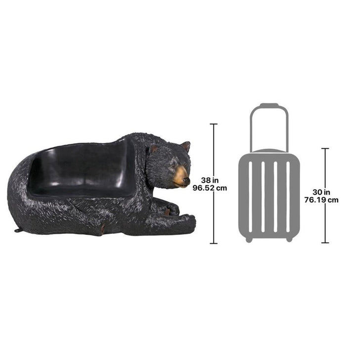 Design Toscano Brawny Black Bear Bench Sculpture
