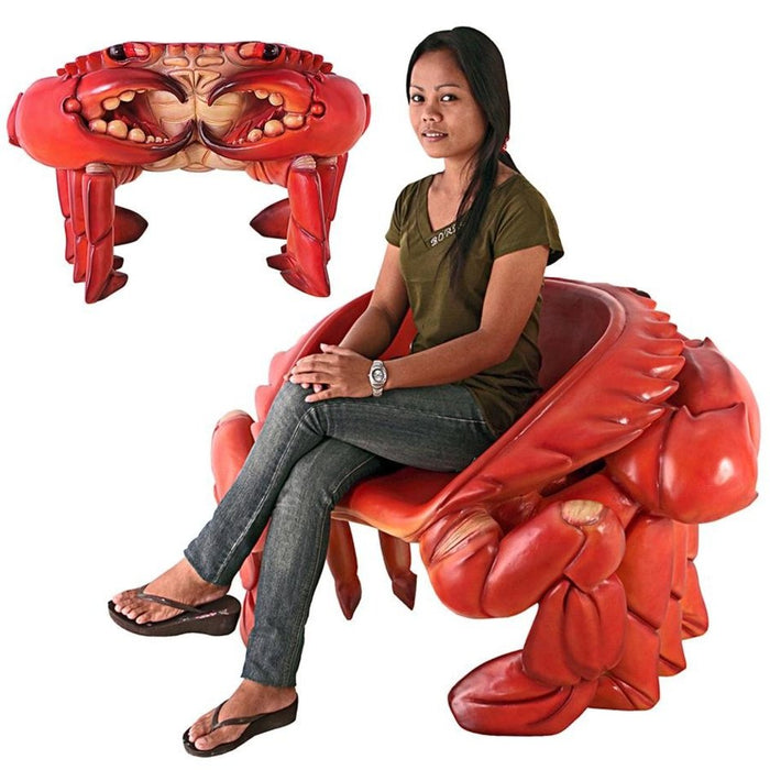 Design Toscano Giant Red King Crab Sculptural Bench