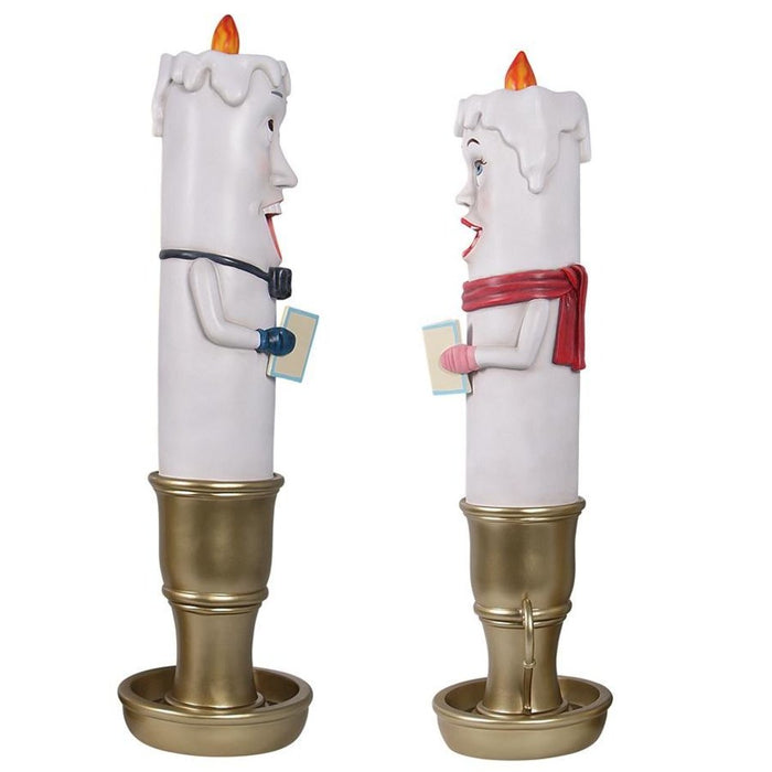 Design Toscano Holiday Luminaries Welcoming Candle Door Sentry Statues: Set of Two