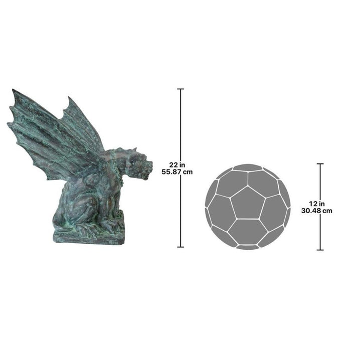 Design Toscano Winged Gargoyle of Naples Bronze Garden Statue