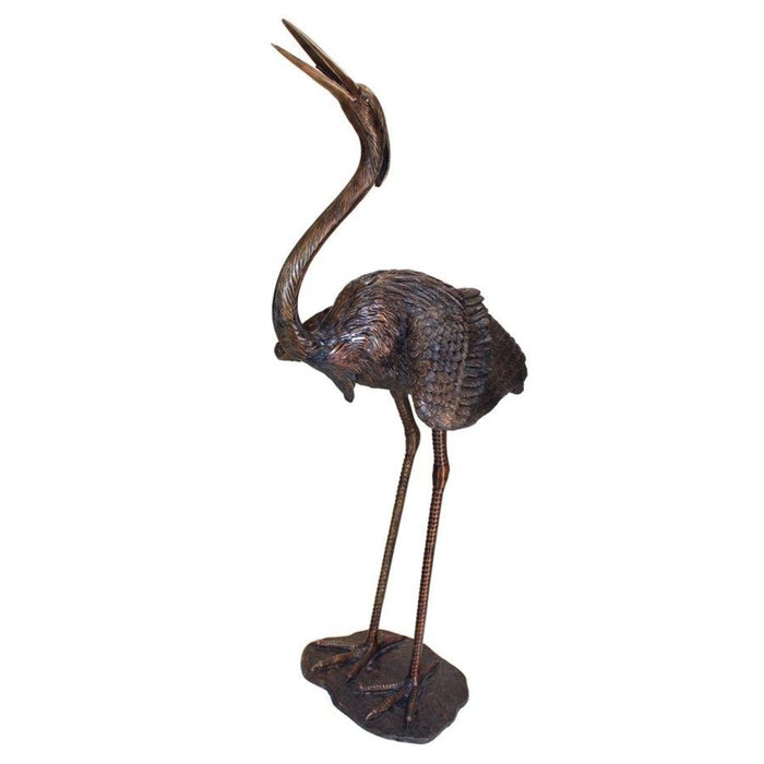 Design Toscano Grande Heron Head Low Cast Bronze Garden Statue