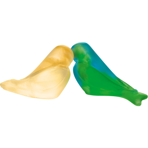 Daum - Crystal Love Birds in Green & Yellow by Pierre-Yves Rochon - Time for a Clock