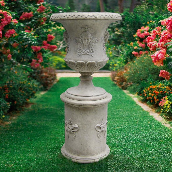 Design Toscano Goddess Flora Architectural Garden Urn Statue with Plinth