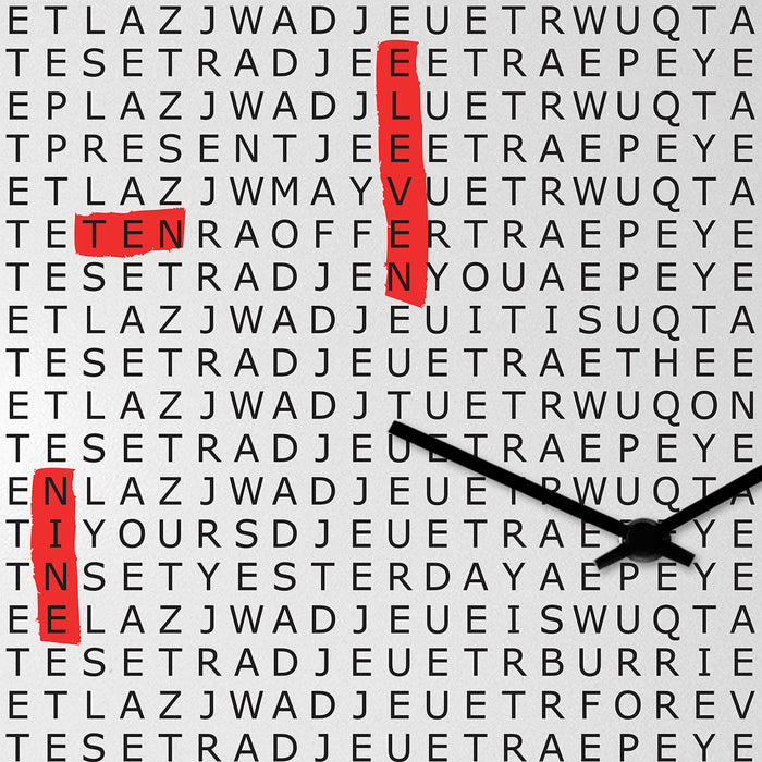 Design Object - Crossword Wall Clock - Made in Italy - Time for a Clock