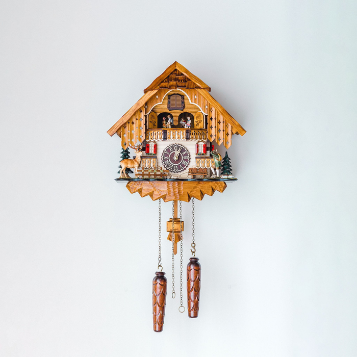 Hermle Rheinberg Chalet-Style Quartz Cuckoo Clock with Dancers - Made in Germany - Time for a Clock