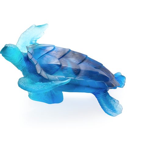 Daum - Crystal Coral Sea Large Blue Sea Turtle - Time for a Clock