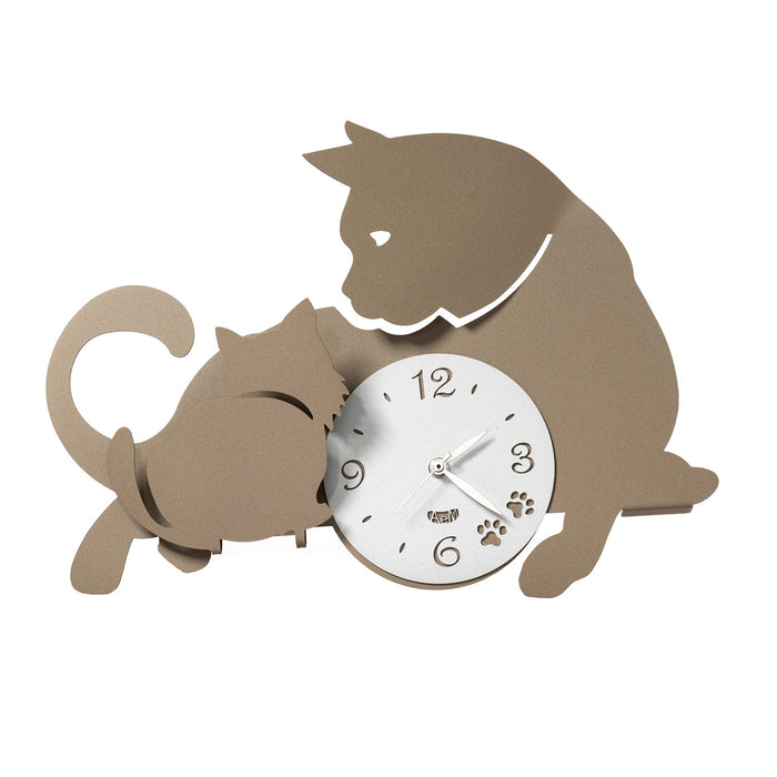 Arti e Mestieri Cats Mamma Gatta Wall Clock - Made in Italy