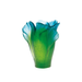 Daum - Medium Crystal Ginkgo Vase in Green - Time for a Clock