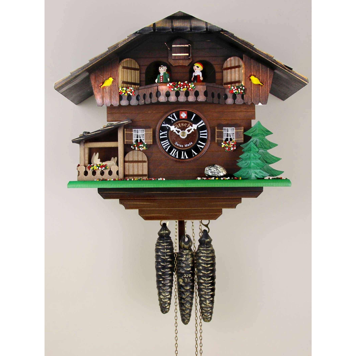 Loetscher - The Yellow Bird Chalet Swiss Cuckoo Clock - Made in Switzerland - Time for a Clock
