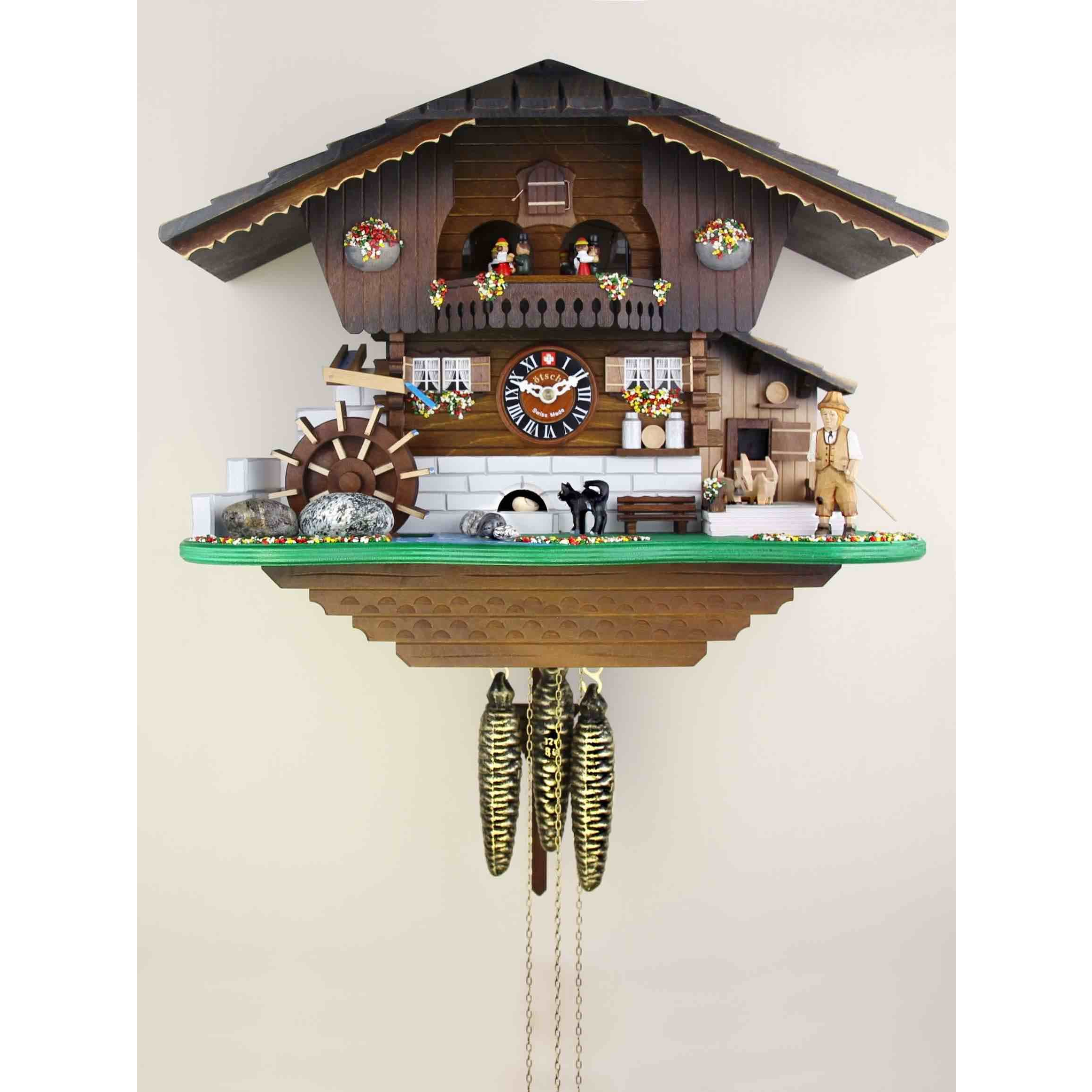 買取売値 Loetscher Authentic Swiss Handcrafted Cuckoo Clock - Cat