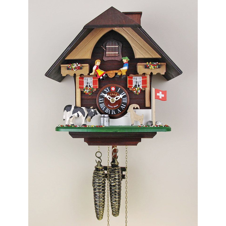Loetscher - The Seesaw, The Cow And The Ibex Swiss Cuckoo Clock - Made