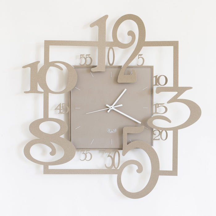 Arti e Mestieri Amos Square Wall Clock - Made in Italy