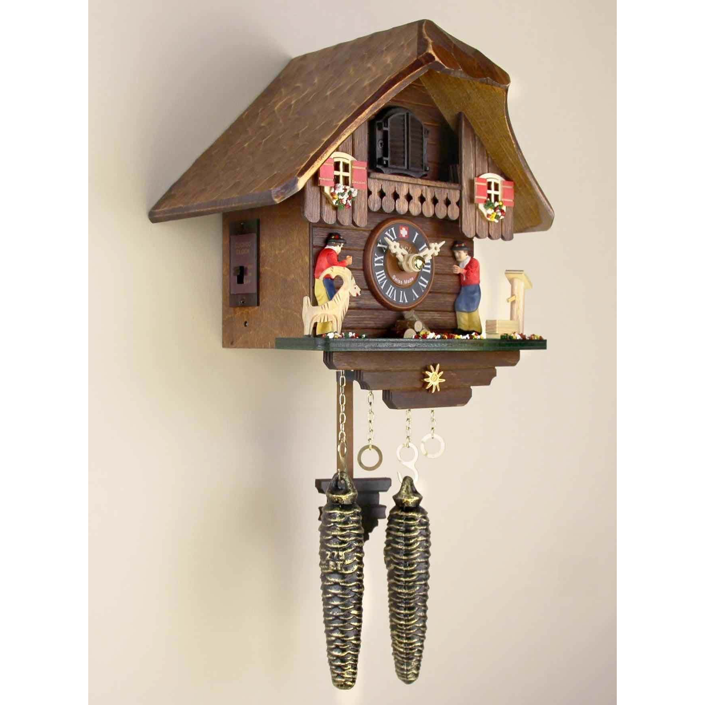 Loetscher - Classic Emmental Chalet Quartz Swiss Cuckoo Clock - Made i ...