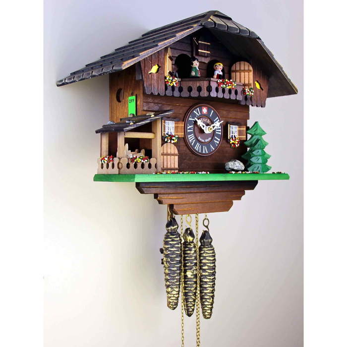 Loetscher - The Yellow Bird Chalet Swiss Cuckoo Clock - Made in Switzerland - Time for a Clock