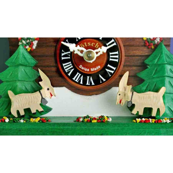 Goatse Clock Loetscher - Goats At Play Chalet Swiss Cuckoo Clock - Made in Switzerl ...