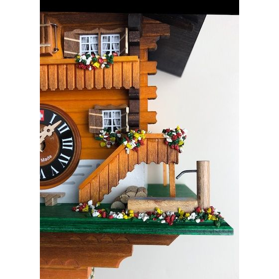Loetscher - Classic Brienz Chalet In Amber Swiss Cuckoo Clock - Made in Switzerland - Time for a Clock
