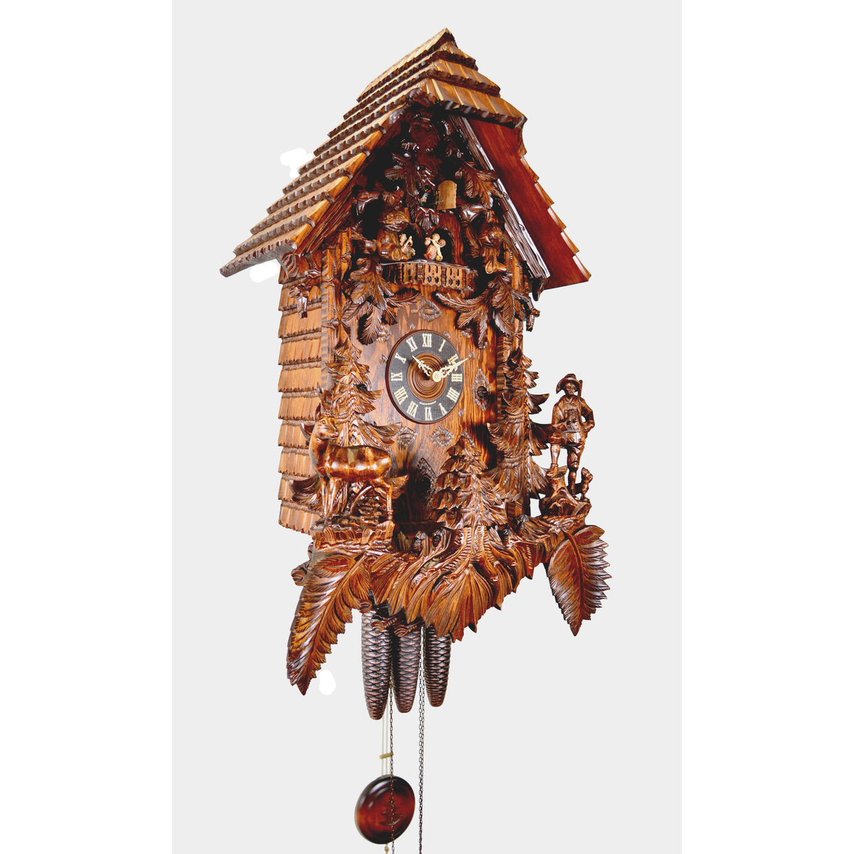 August Schwer Cuckoo Clock - Carved Style 7.8830.01.P - Made in German ...