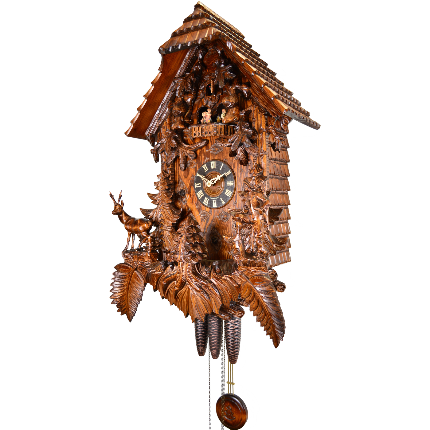 August Schwer Cuckoo Clock - Carved Style 7.8830.01.P - Made in German ...