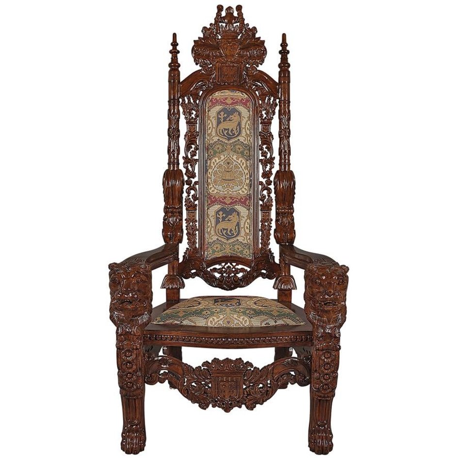 Design Toscano The Lord Raffles Lion Throne Chair | Time For a Clock ...