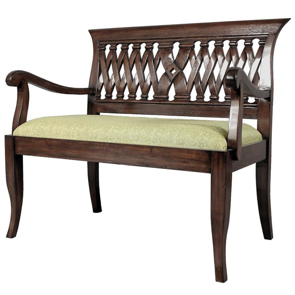 Design Toscano The Wren Mahogany Bench | Time For a Clock — Time for a ...