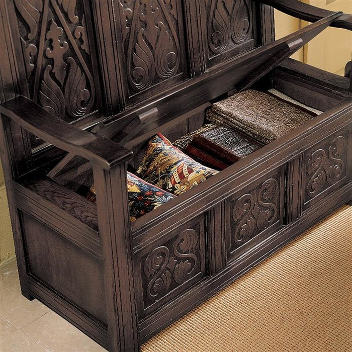 Design Toscano Historic Mahogany Monk's Bench | Time For a Clock — Time ...