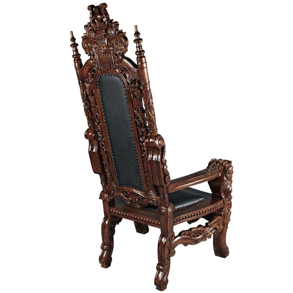 Design Toscano The Lord Raffles Leather Lion Throne Chair | Time For a ...