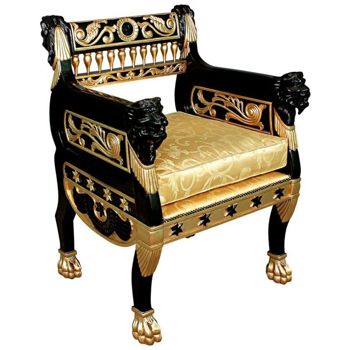 Design Toscano Caesar's Royal Lions Hand-Carved Throne Chair