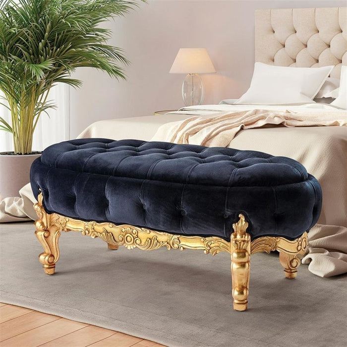 Design Toscano 7th Arrondissement Tufted Oval Ottoman Bench