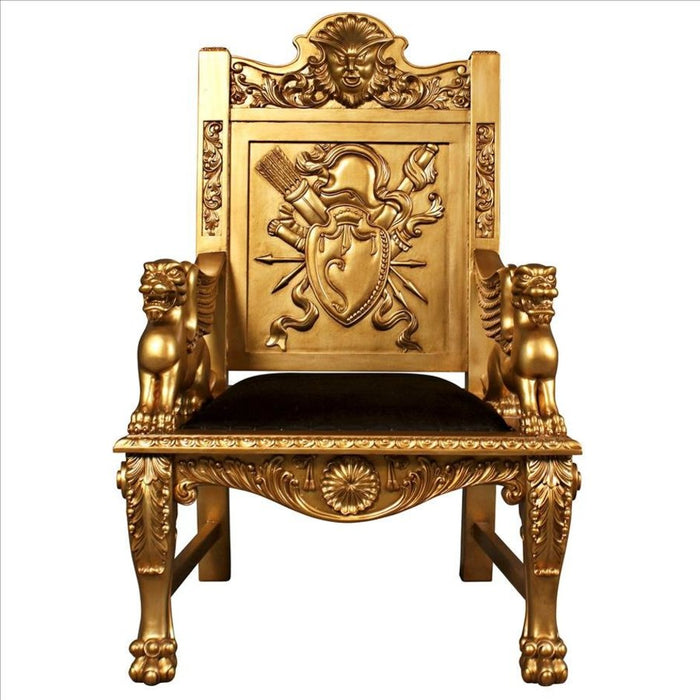Design Toscano Alfred the Great Golden Throne Chair