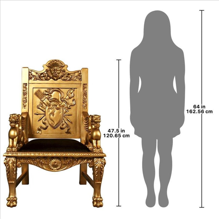 Design Toscano Alfred the Great Golden Throne Chair