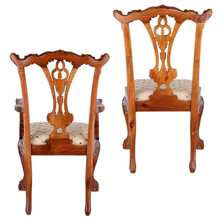 Design Toscano English Chippendale Chairs: Set of Six
