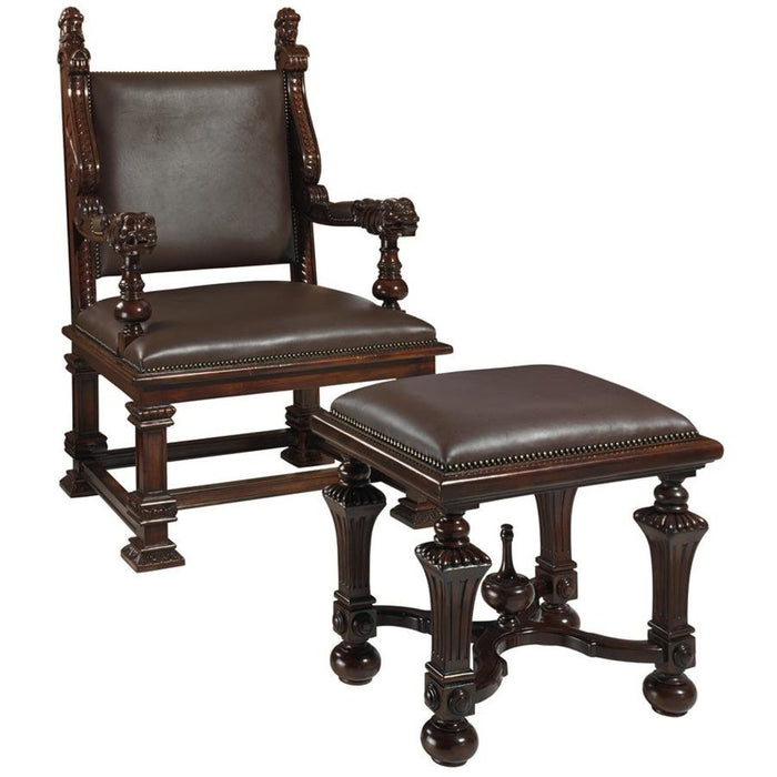Design Toscano Lord Cumberland's Throne Chair and Foot Stool