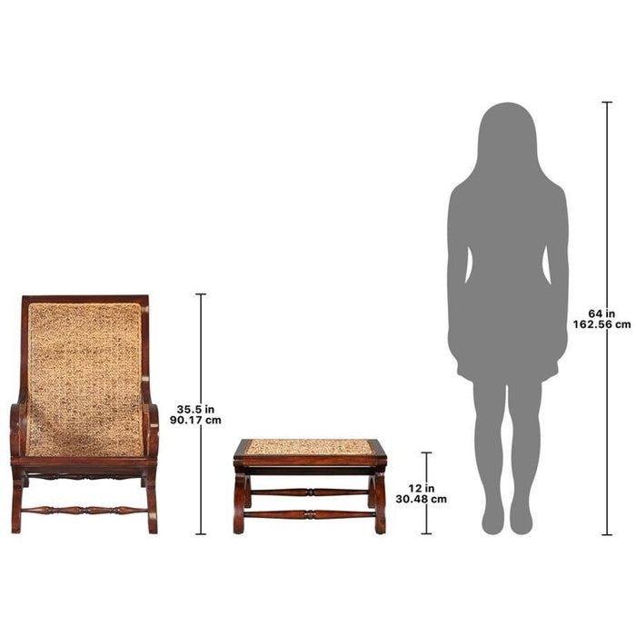 Design Toscano British Plantation Chair and Footstool