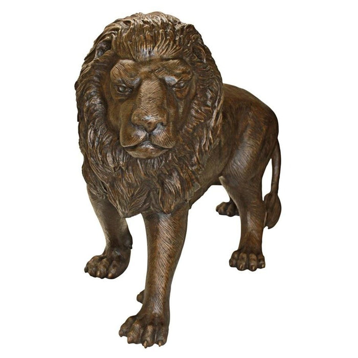 Design Toscano Guardian Lion Cast Bronze Garden Statue: Left Foot Forward