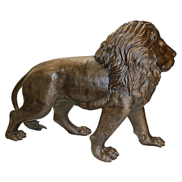 Design Toscano Guardian Lion Cast Bronze Garden Statue: Left Foot Forward
