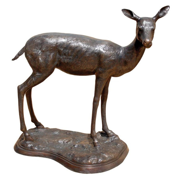 Design Toscano Standing Mother Doe Deer Cast Bronze Garden Statue