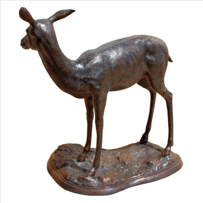 Design Toscano Standing Mother Doe Deer Cast Bronze Garden Statue