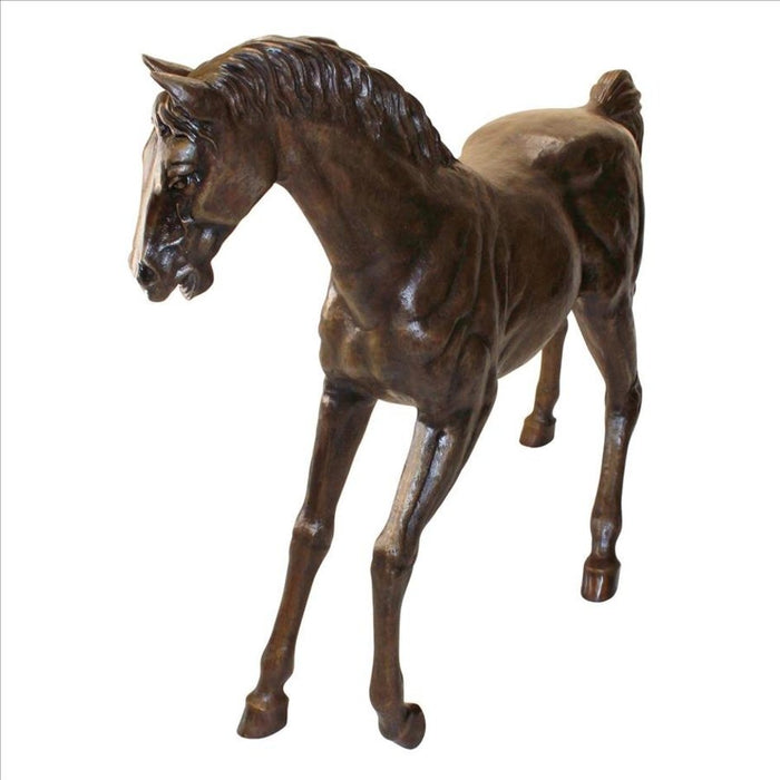 Design Toscano Trotting Thoroughbred Horse Cast Bronze Garden Statue