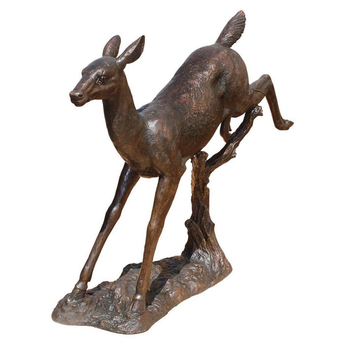 Design Toscano Leaping Deer Cast Bronze Garden Statue