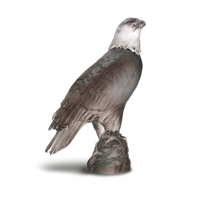 Daum - Crystal Small Eagle in Grey - Time for a Clock