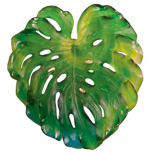 Daum - Large Short-Fixture Monstera Wall Leaf in Green by Emilio Robba - Time for a Clock