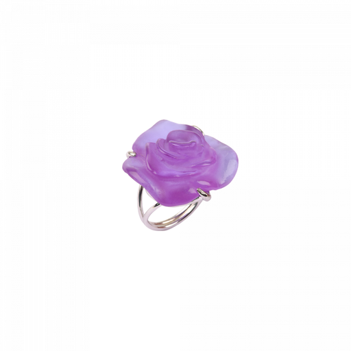 Daum - Rose Passion Crystal Ring in Ultraviolet/Silver - Time for a Clock