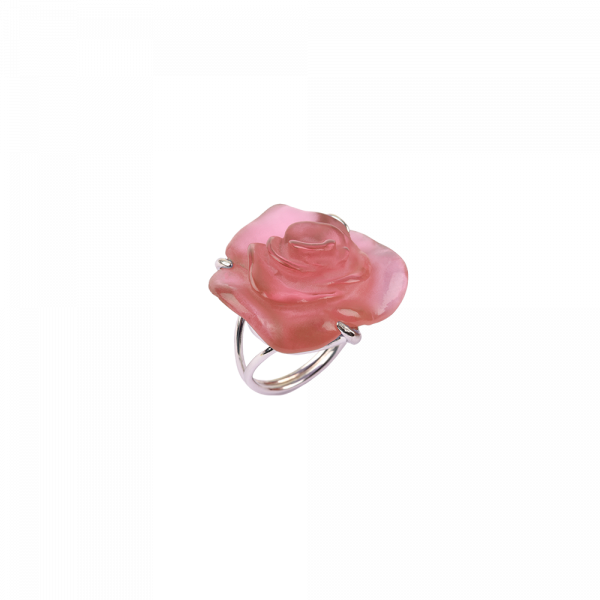 Daum - Rose Passion Crystal Ring in Pink/Silver - Time for a Clock
