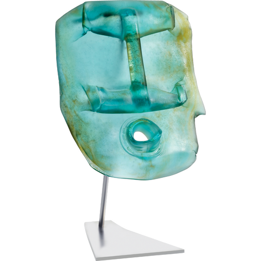 Daum - Crystal Oil Head in Blue by Romuald Hazoumé 175 Ex - Time for a Clock